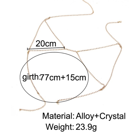 Gold Crystal Rhinestone | Bra Body Chain - Picture 5 of 8